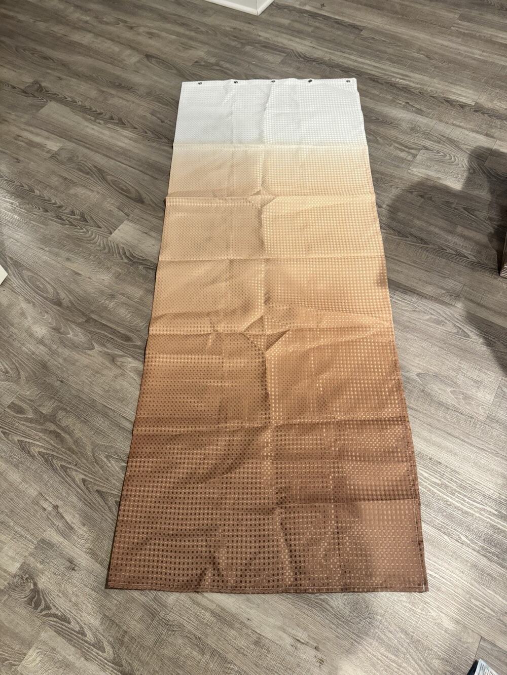 Ombre Shower Curtain White Peach Rust Brown Gradient Textured Grommet New